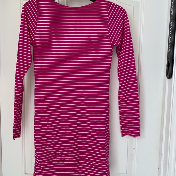 Filthy Mouth pink and white stripe open back dress - Picture 3 of 4